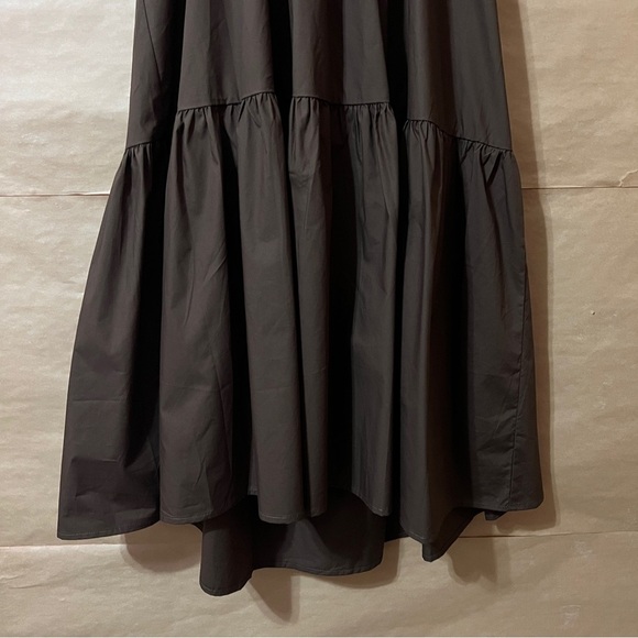 Meet Me in Santorini | NWT Ashley Poplin Cutout Maxi Dress Puff Brown Size S - Picture 8 of 12